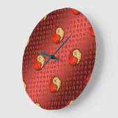 火の虎の年 ラージ壁時計 (傾斜)