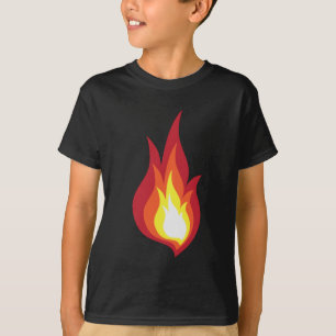 火の衣裳の炎-花火光ります Tシャツ