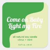 火の製品ラベルモダンを照らす スクエアシール (正面)