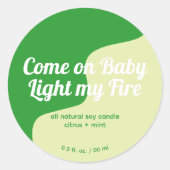 火の製品ラベルモダンを照らす ラウンドシール (正面)