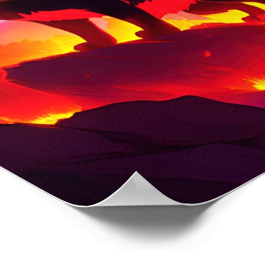 火の要素猫 ポスター (角)