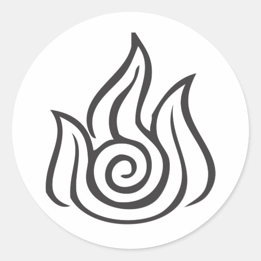 火の記号 ラウンドシール (正面)