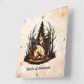 『火の話』 スクエア壁時計 (傾斜)