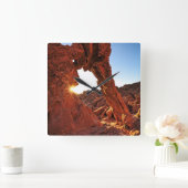 火の谷の象の岩 スクエア壁時計 (ホーム)