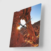 火の谷の象の岩 スクエア壁時計 (傾斜)