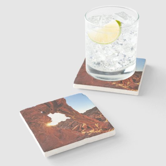 火の谷の象の石 ストーンコースター (横)