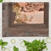 火の谷の車室内ビュー キッチンタオル (折り畳み)