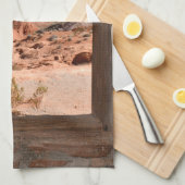 火の谷の車室内ビュー キッチンタオル (四つ折り)