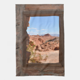 火の谷の車室内ビュー キッチンタオル