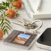 火の谷の車室内ビュー キーホルダー (正面右)