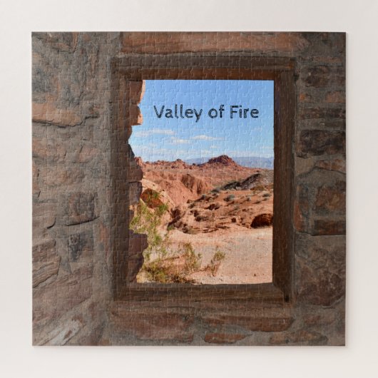 火の谷の車室内ビュー ジグソーパズル (縦)