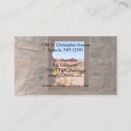 火の谷の車室内ビュー 名刺 (裏面)