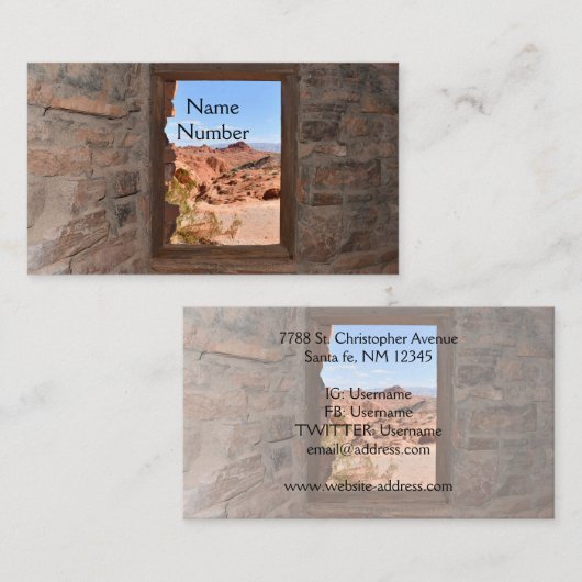 火の谷の車室内ビュー 名刺 (正面/裏面)