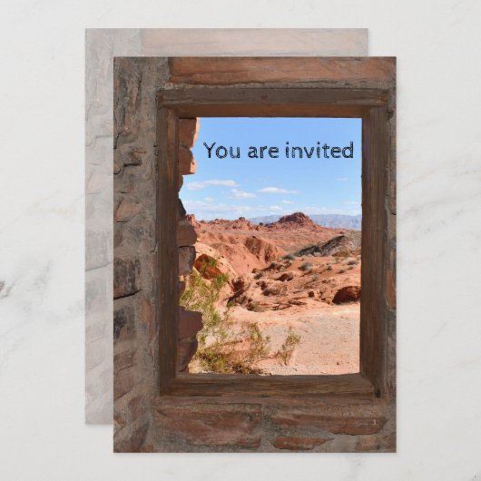 火の谷の車室内ビュー 招待状 (正面/裏面)