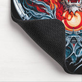 火の赤い炎の伝説のドラゴンの頭 マウスパッド (コーナー)