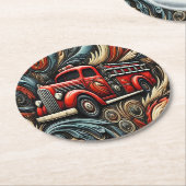 火の車が激しい混沌の中を突進する ラウンドペーパーコースター (アングル)