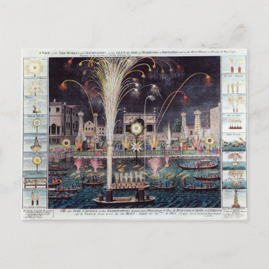 火の車とイルミネーションの眺め ポストカード (正面)