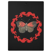 火の輪の中の赤い蝶 – パスのシンボル クリップボード (裏面)