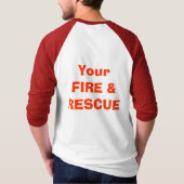 火の野球のワイシャツ Tシャツ (裏面)