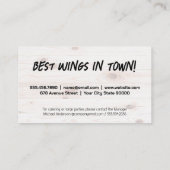 火の鳥のロゴ |木材の背景 名刺 (裏面)