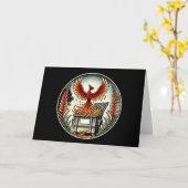 火の鳥の火の灰から立ち上がるフェニックス カード (黄色い花)