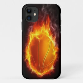 火のiPhone 5の場合のバスケットボール iPhone 11 ケース