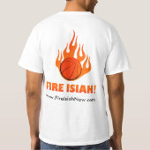 火のIsiah Flaminのティー Tシャツ (裏面)