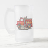 火のPumperの救助のトラックの曇らされたガラスのマグ フロストグラスビールジョッキ (左)