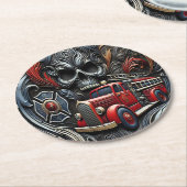 火はっきりした兵の霊に捧げる ラウンドペーパーコースター (アングル)