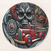 火はっきりした兵の霊に捧げる ラウンドペーパーコースター (正面)