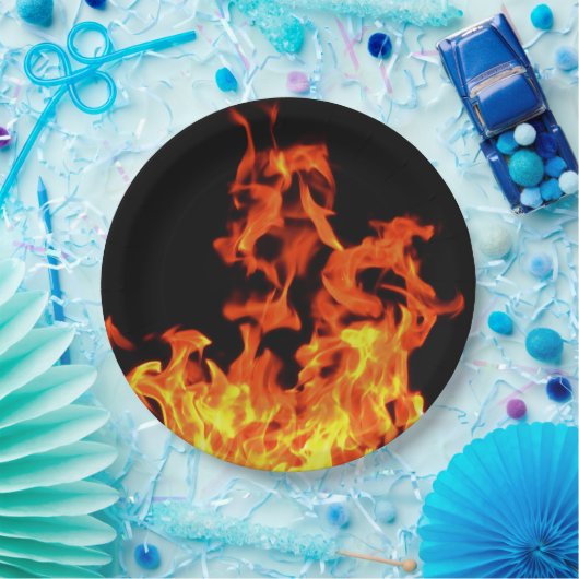 火は使い捨て可能な紙皿を炎にあてます ペーパープレート (パーティー)