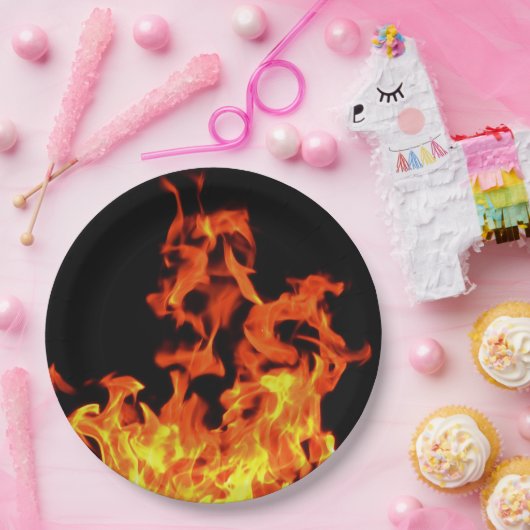 火は使い捨て可能な紙皿を炎にあてます ペーパープレート (パーティー)