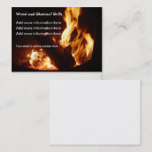 火はfirepitのグリルの名刺を炎にあてます 名刺 (正面/裏面)