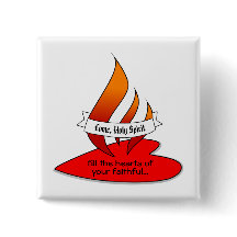 火または炎とハートと引用文Pentecost