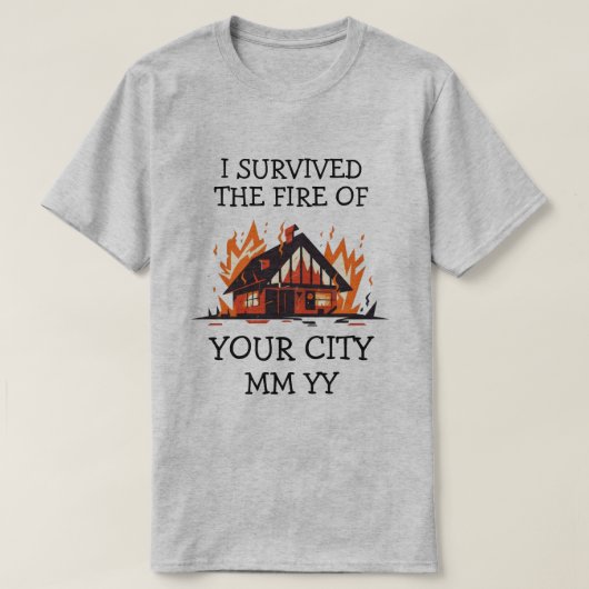 火をカスタマイズ生き延び可能 Tシャツ (デザイン正面)