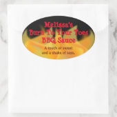 火をテーマにした食品ラベル 楕円形シール (バッグ)