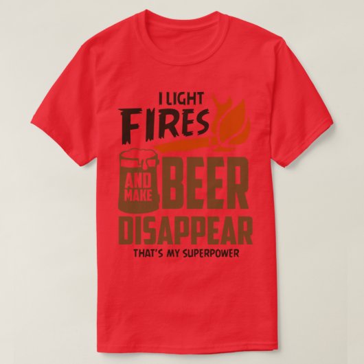 火を付けてビールを消す Tシャツ (デザイン正面)