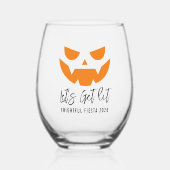 火を付けよう |ジャック・オランタンハローウィンパーティ ステムなしワイングラス (正面)