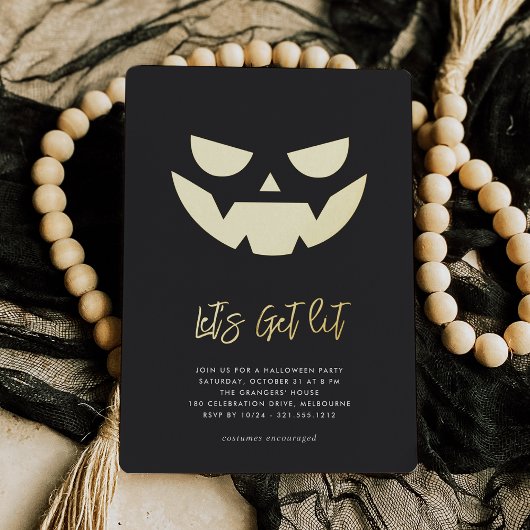 火を付けよう |ジャック・オランタンハローウィンパーティ 箔招待状