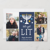 火を付けよう |ハヌカおもしろいー写真コラージュ シーズンカード (正面)