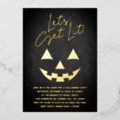 火を付けよう!成人ハローウィンパーティ実在 箔招待状 (正面)