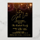 火を付けよう | 7月4日パーティー 実在 箔招待状 (正面)