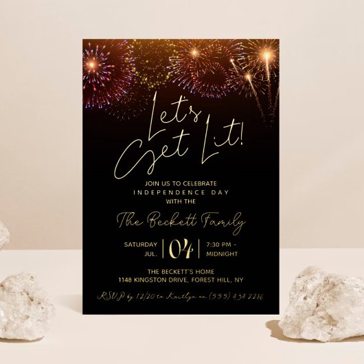 火を付けよう | 7月4日パーティー 実在 箔招待状