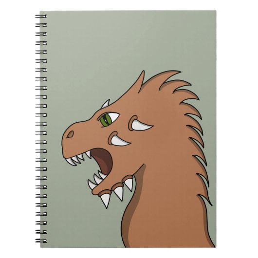 火を吹く準備をしているドラゴン ノートブック (正面)