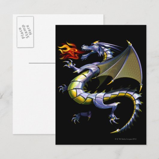 火を吹く竜 ポストカード (正面/裏面)