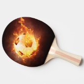 火を放つサッカーボール – 卓球ラケット (横)