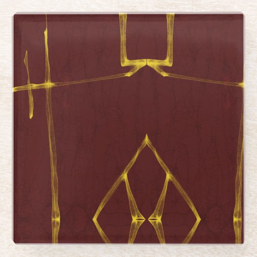 火を照らす ガラスコースター (正面)