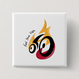 火を燃やす。サイクリング動機 缶バッジ