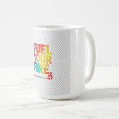 火を燃やすTシャツデザイン コーヒーマグカップ (正面右)