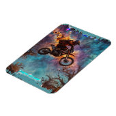 火を逃れる – Dirt-Bike Rider マグネット (左側)